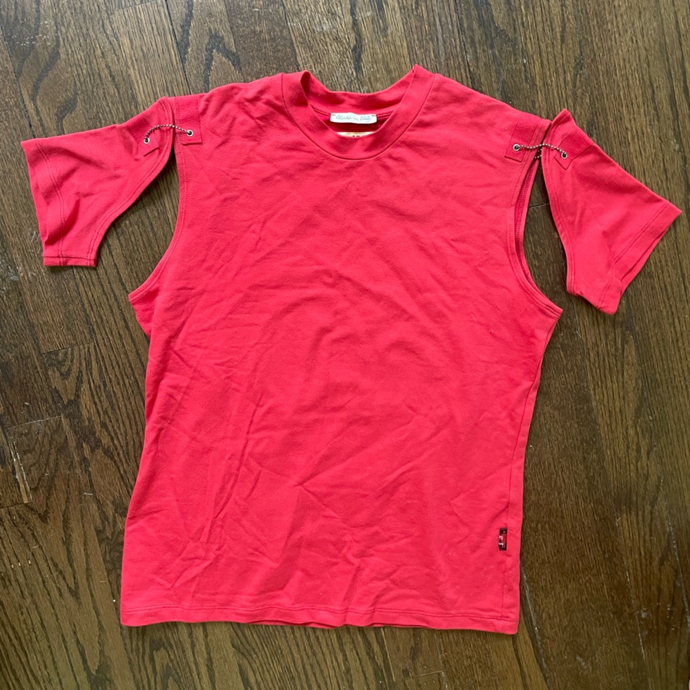 JPG heavy weight t-shirt with detachable cuff sleeves